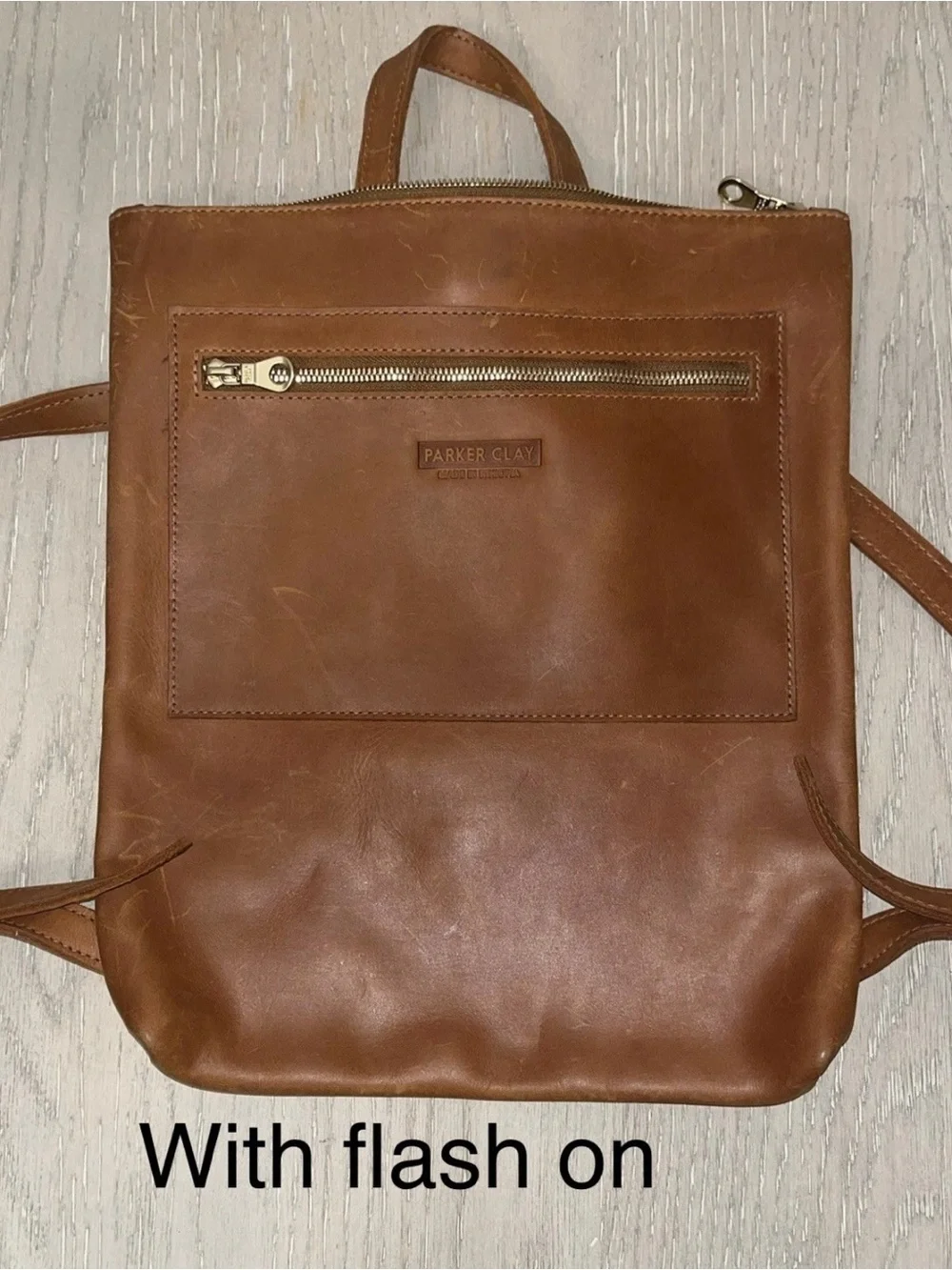 Parker Clay Miramar Leather Women's Backpack Rust Brown - Picture 2 of 6